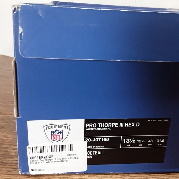 NIB Reebok Pro Thorpe III Hex D football cleats 13.5 - Picture 3 of 8